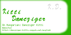 kitti dancziger business card